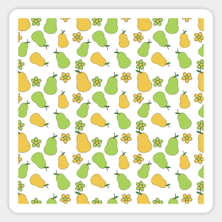 Green and Yellow Pear Pattern Magnet